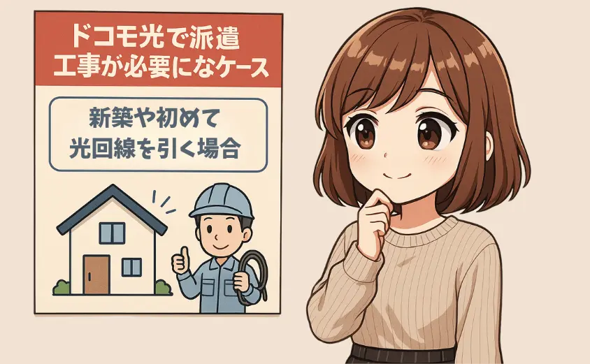 ドコモ光で派遣工事が必要になるケース