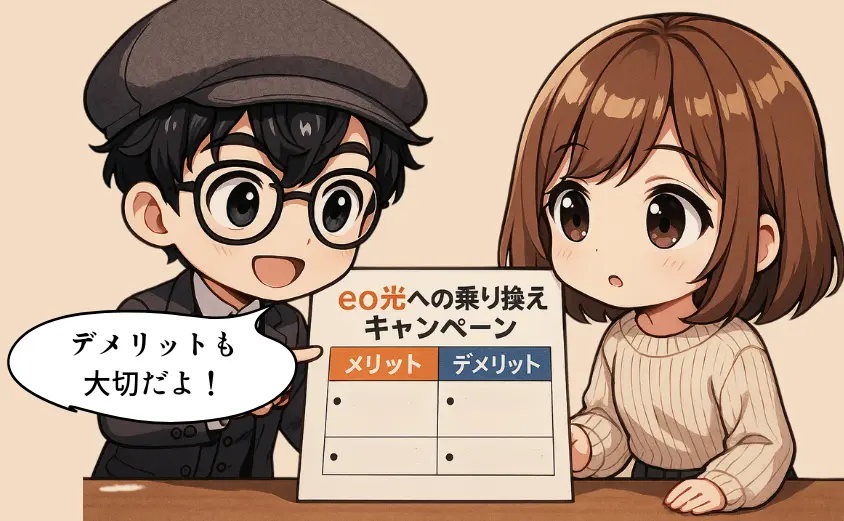 【メリット・デメリット表】eo光乗り換えキャンペーン