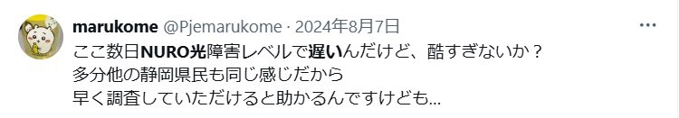 NURO光の口コミ・評判 悪い評判、遅い