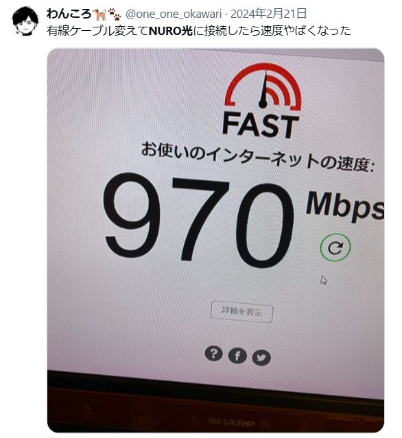 Nuro光 有線ケーブル