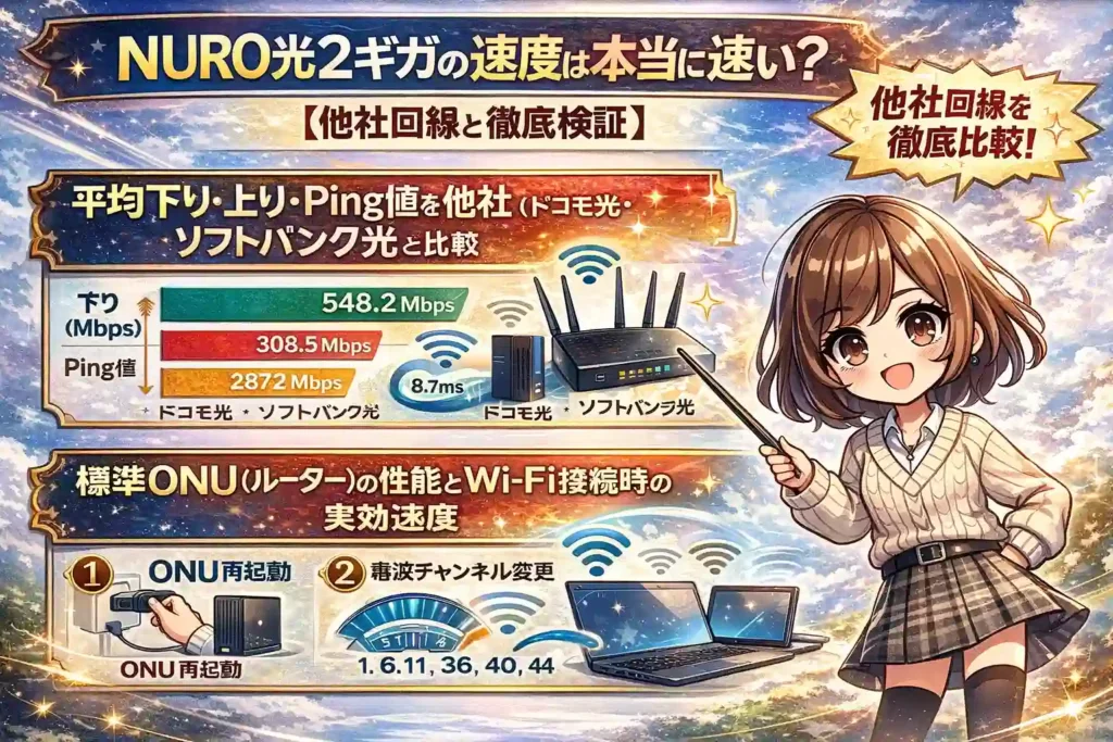 【実測データ比較】NURO光2ギガの速度は本当に速い?他社回線と徹底検証