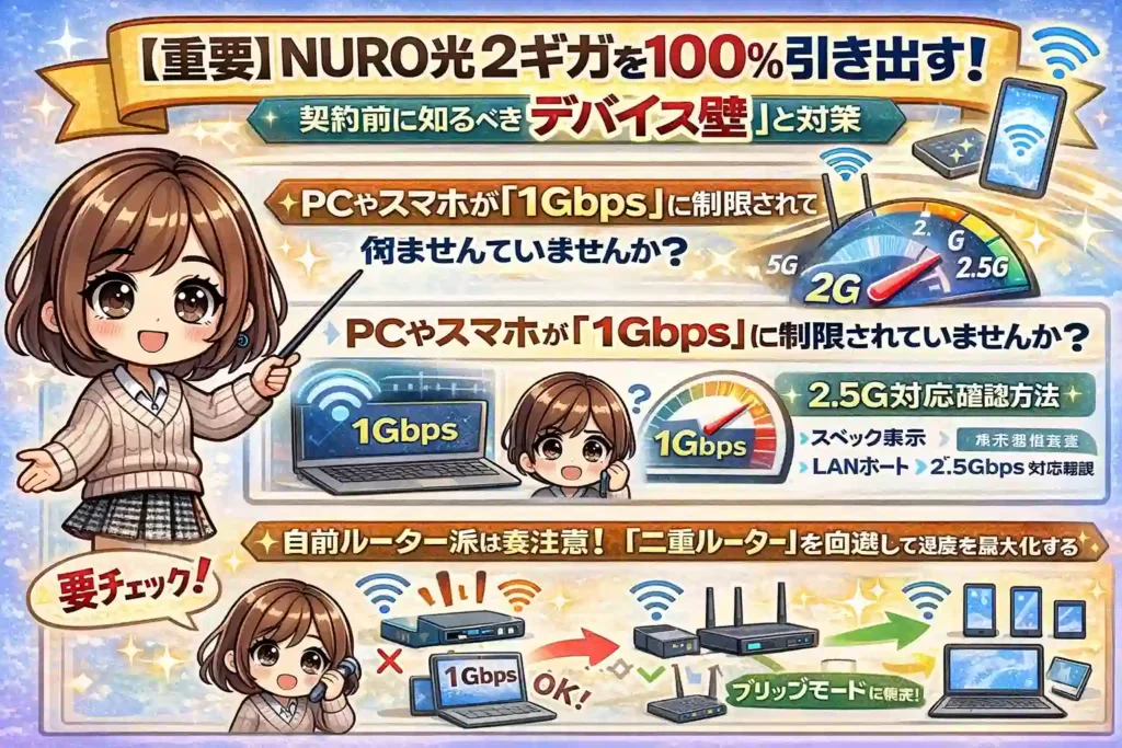 【重要】NURO光2ギガを100%引き出す!契約前に知るべき「デバイスの壁」と対策
