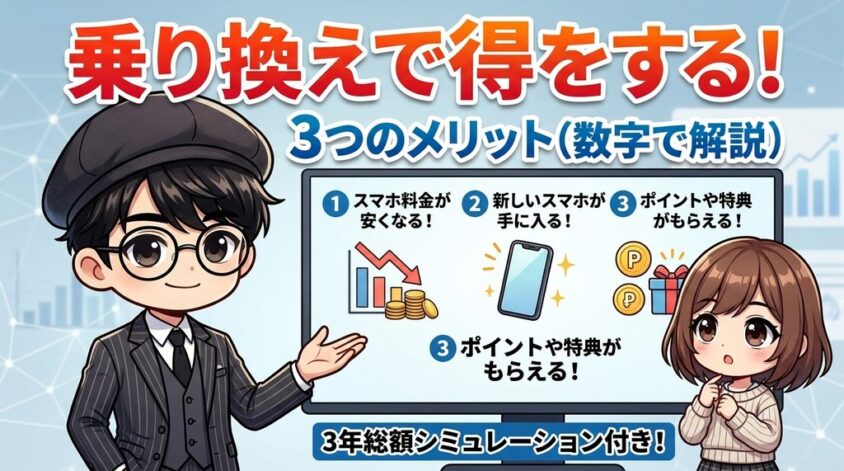乗り換えで得をする3つのメリット（数字で解説）