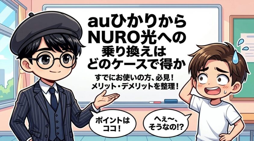 auひかりからNURO光への乗り換えはどのケースで得か