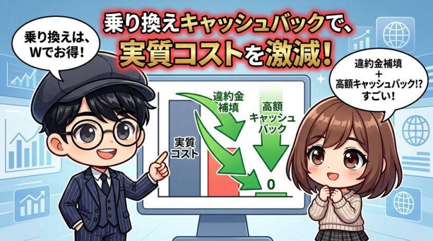 乗り換え時にもらえるキャッシュバック
