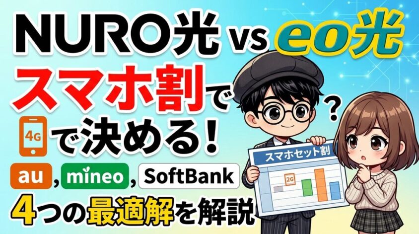 NURO光とeo光のスマホ割比較｜au・mineo・ソフトバンクで決まる4つの最適解