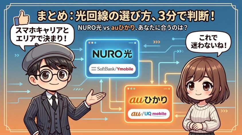 まとめ：NURO光とauひかりの選び方を3分で判断