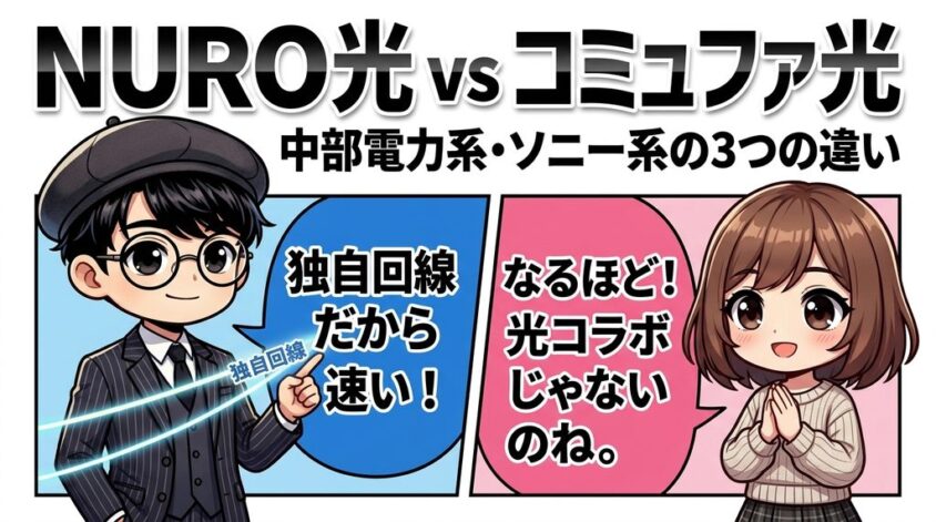 NURO光とコミュファ光の共通点と中部電力系・ソニー系の3つの違い