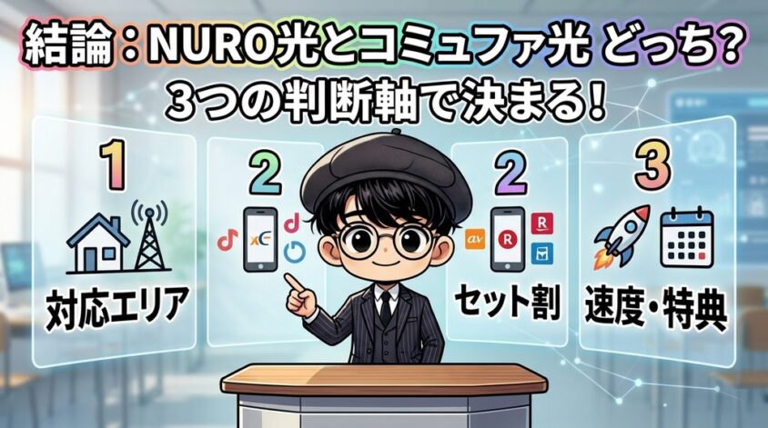 結論：NURO光とコミュファ光どっちがおすすめか3つの判断軸