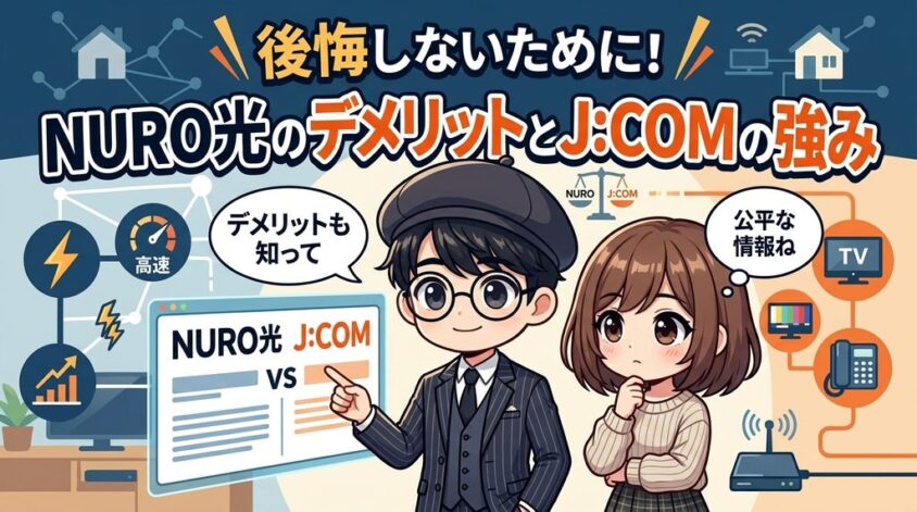 知っておきたいNURO光のデメリットとJ:COMの強み