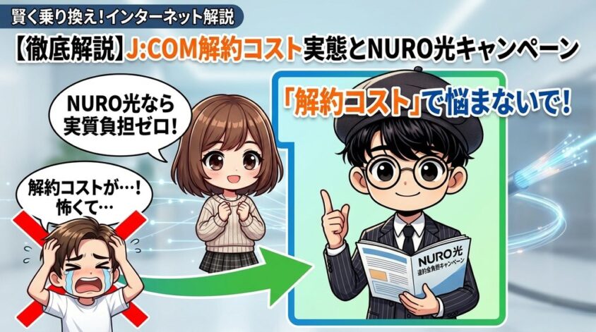 J:COM解約時の違約金・撤去費用の実態と、NURO光の違約金負担キャンペーン