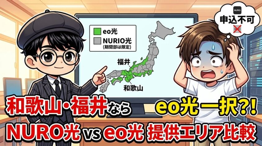 NURO光とeo光の提供エリア比較｜和歌山・福井ではeo光一択になる理由
