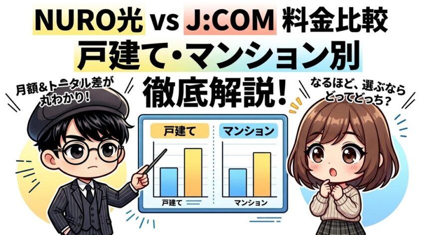 NURO光とJ:COMの料金を戸建て・マンション別に徹底比較