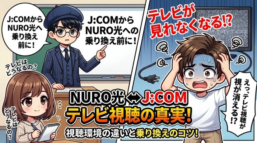 NURO光とJ:COMのテレビ視聴環境の違いと乗り換え時の対応