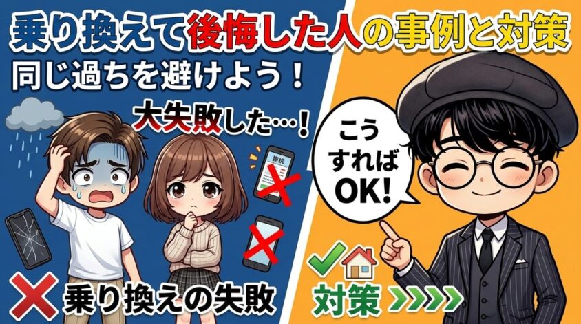乗り換えて後悔した人の事例と対策