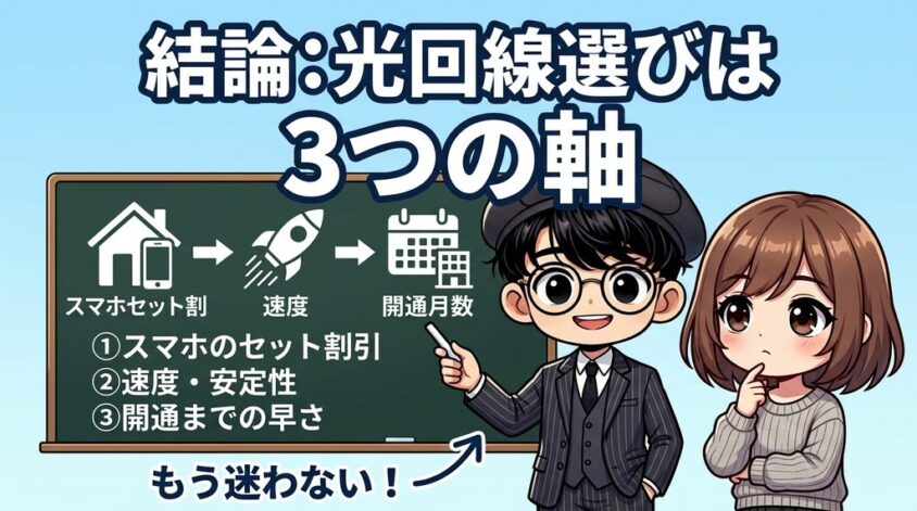 結論：NURO光と他社の選び方は3つの軸で決まる